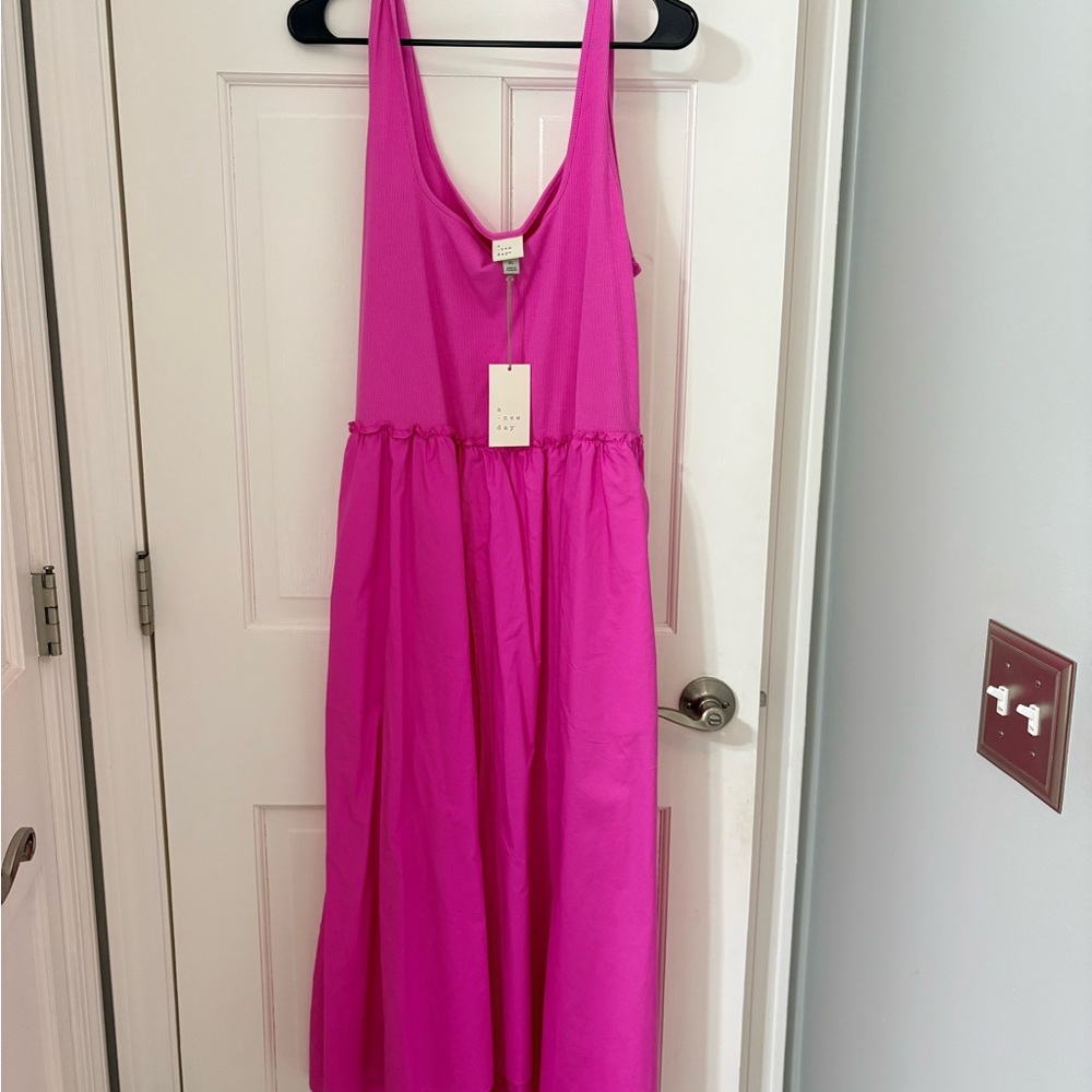 a new day Bright Pink Ribbed Top